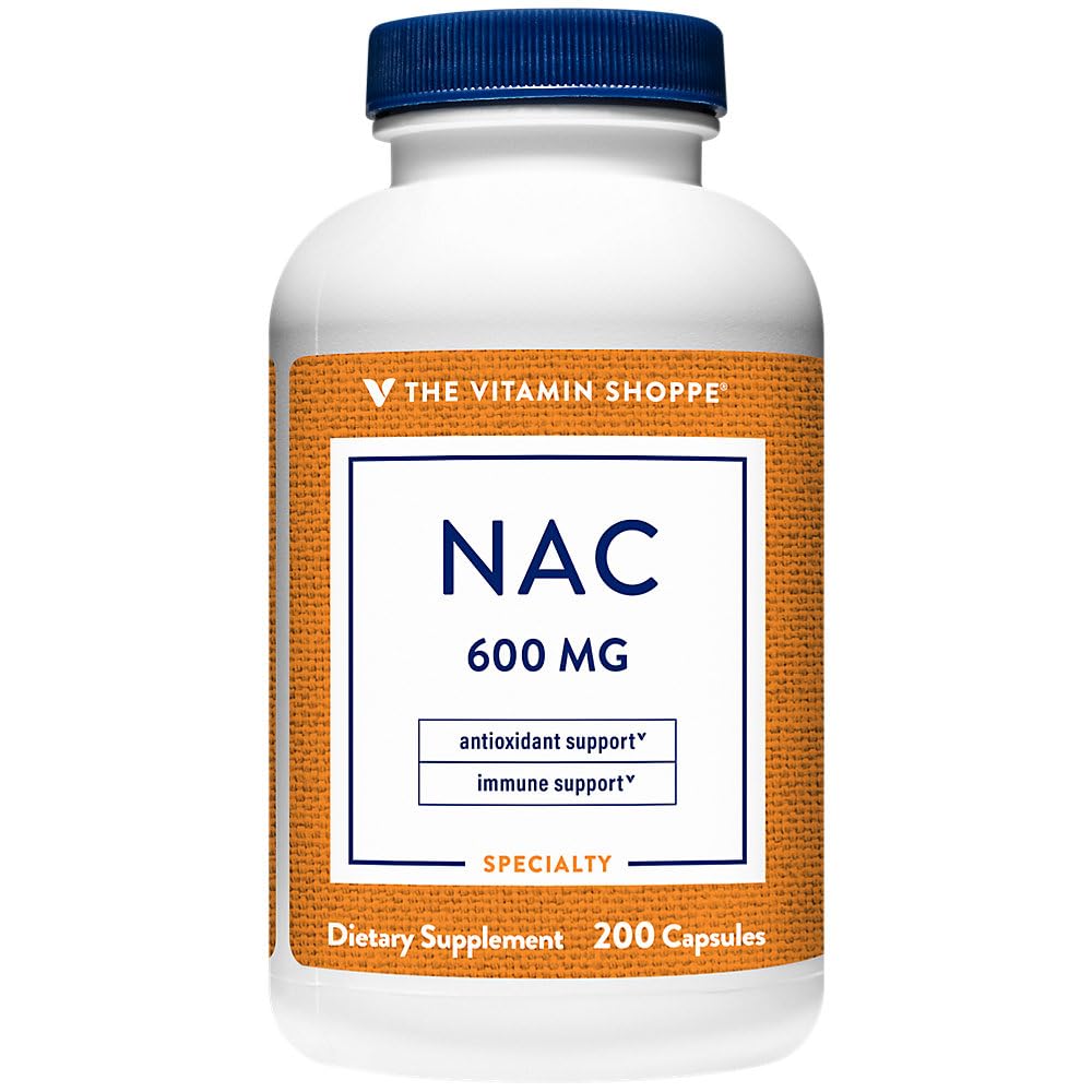 The Vitamin Shoppe NAC N-Acetyl-L-Cysteine Promotes Cellucor Health, Immune (200 Capsules)