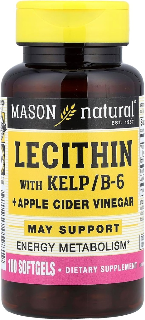 [BRSWIEADOUHWODLO] MASON NATURAL Lecithin con KELP, B 6 Plus Sider Vinegar