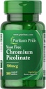 Puritans Pride Chromium Picolinate 500 Mcg Yeast Gratis, 100 Cuenta