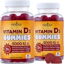 NUEVA AGE Vitamina D3 5000 UI 125mcg Gummies - Soporte para Inmunes, Strong Bone Health - Non-GMO, Gluten-Free, Dairy-Free, No Gelatin (120 Gummies (Pack of 2))