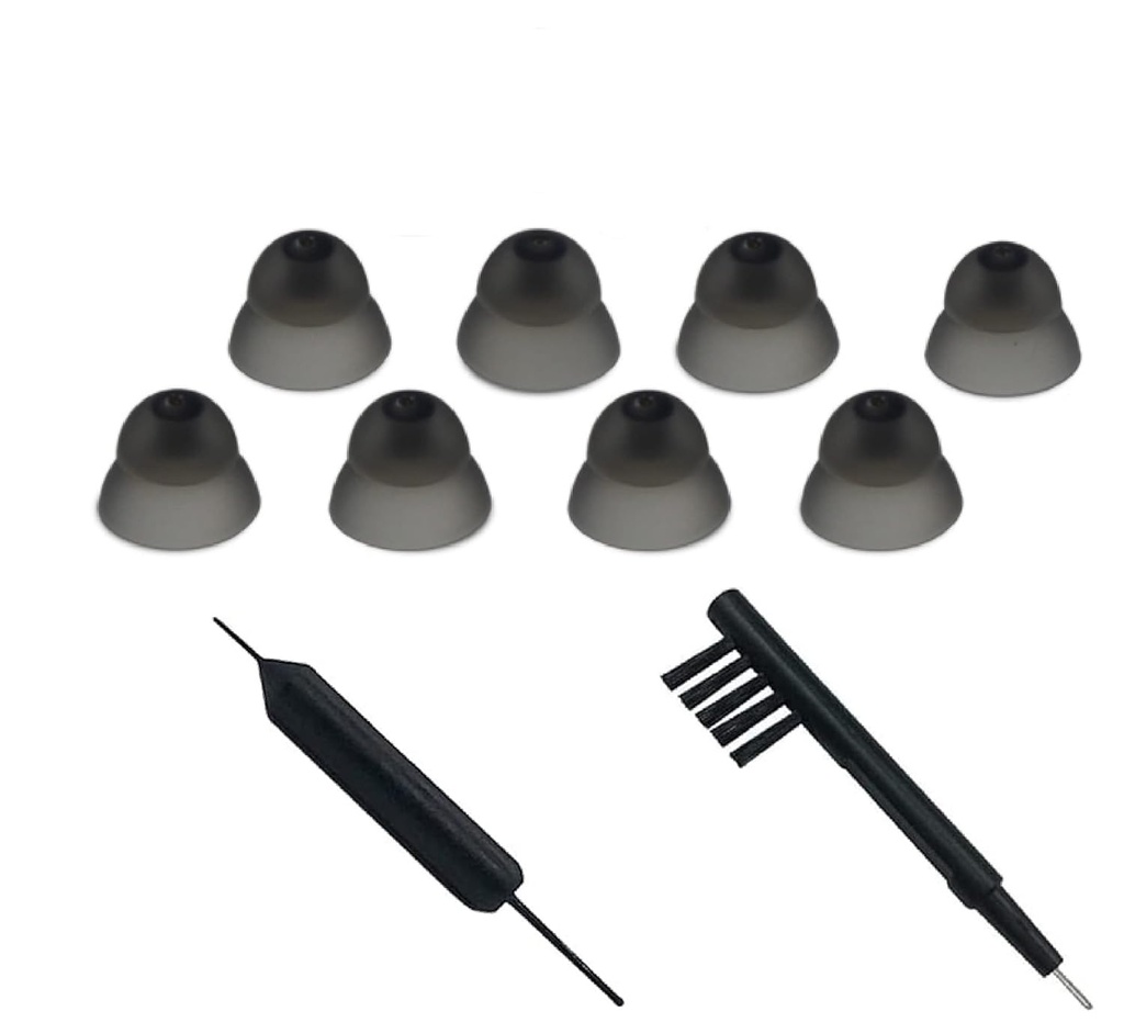 Hearing Aid Ear Domes Cleaning Tools Hearing Aid Close Domes for Resound Sure Fit Style RIC RITE and Open Fit BTE Hearing Amplifier with Brush Cleaner(S Size 8PCS)
