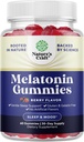 Melatonin 5mg Natural - Gelatin Free and Halal Melatonin Gummies 5mg Suplemento para adultos - Berry Sleep Gummies for Adults Fall Asleep Faster with Natural Flavors and Colors 60ct