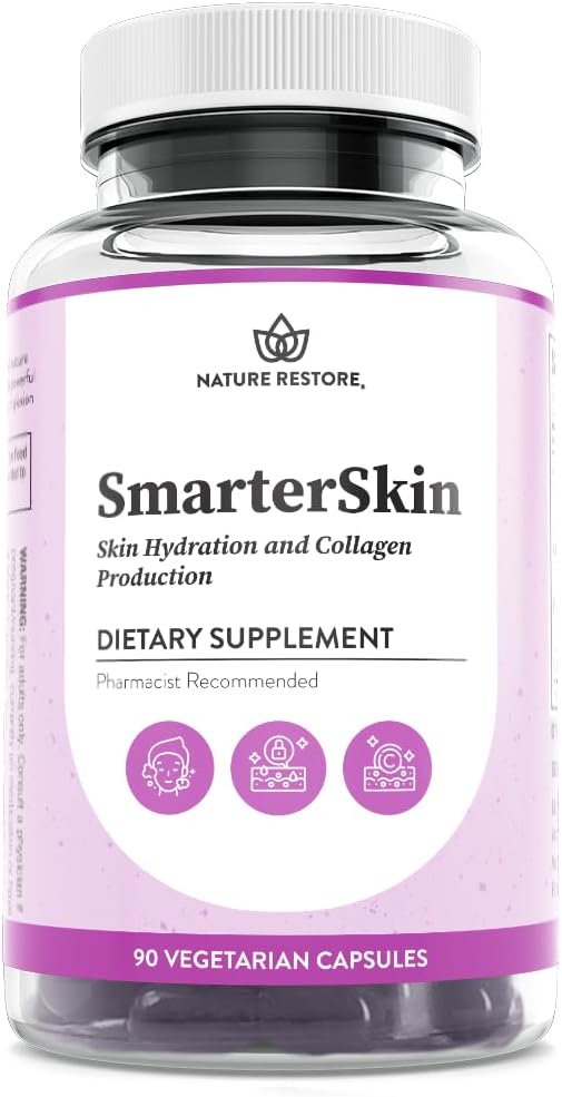 Esquía más inteligente, Nutrición de la salud de la piel dentro, triple combinación de polipodio Leucotomos Extracto, FloraGLO, Verbasnol, 60 cápsulas veganas