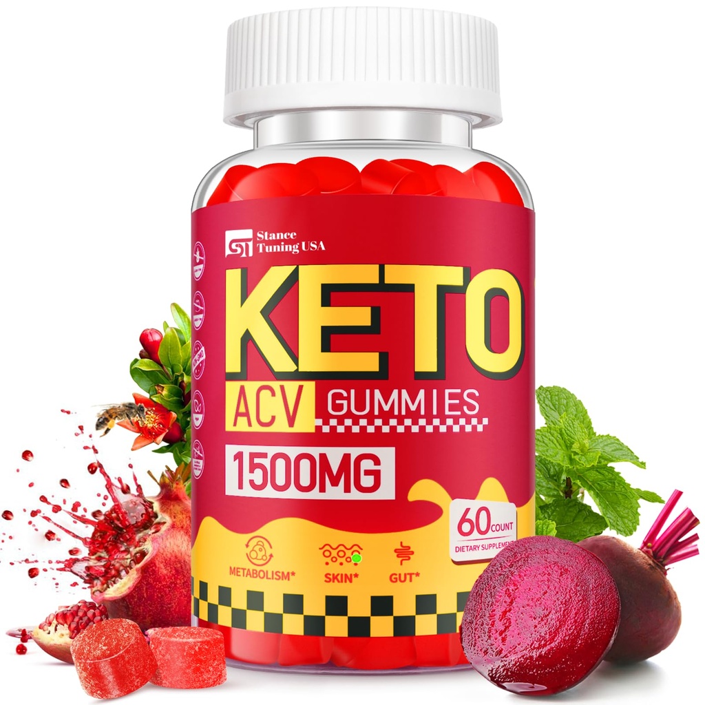 Keto ACV Gummies for Weight Loss - Delicious 1500MG Apple Cider Vinegar with Mother, Probiotics, Vitamins B6 &amp; B12 - Sugar Free, Vegan & Non-GMO - Supports Gut Health, Metabolism & Fat Burn for Women