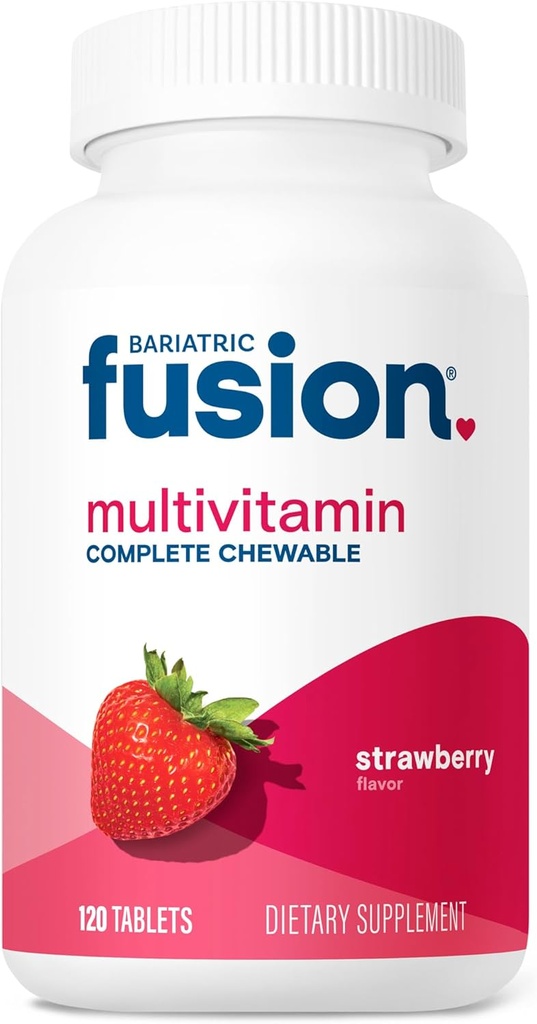Bariatric Fusion Multivitamina Bariatric con Iron Completo Chewable TEN Strawberry TEN Post Vitaminas Bariatrices para Bypass Gástrico y Gastrectomy Sleeve