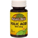 Nature`s Blend Folic Acid 1000mcg Tablets 100 Count (6 Pack)