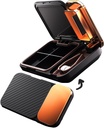 MURRI limitadaMURRDI Pill Organizer and Crusher, Portable Pill Splitter and Cutter, Medicine Case 4 Cells Vitamin Dispenser Holder (D Black)