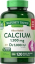 Verdad Absorbable Calcio 1200 mg Plus D3 5000 UI por Servir Quick Release Softgels - 120 ct, Pack de 2