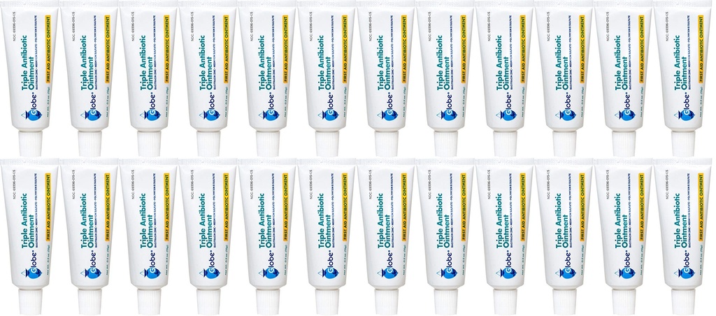 Globo Triple Antibiótico Ointment de primeros auxilios, 0,5 oz (24-Pack) Antíbico de primeros auxilios, protección de infecciones de 24 horas, tratamiento de la carrera de heridos para pequeñas plagas, quemaduras y cortes