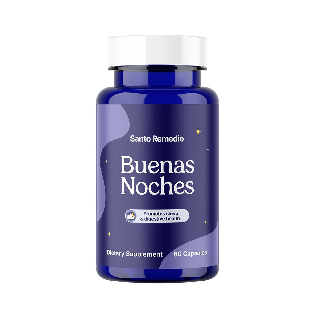 Santo Remedio Buenas Noches, promueve el sueño, apoya la salud digestiva, contiene Zylaria®, DE111® (Probióticos), Melatonin