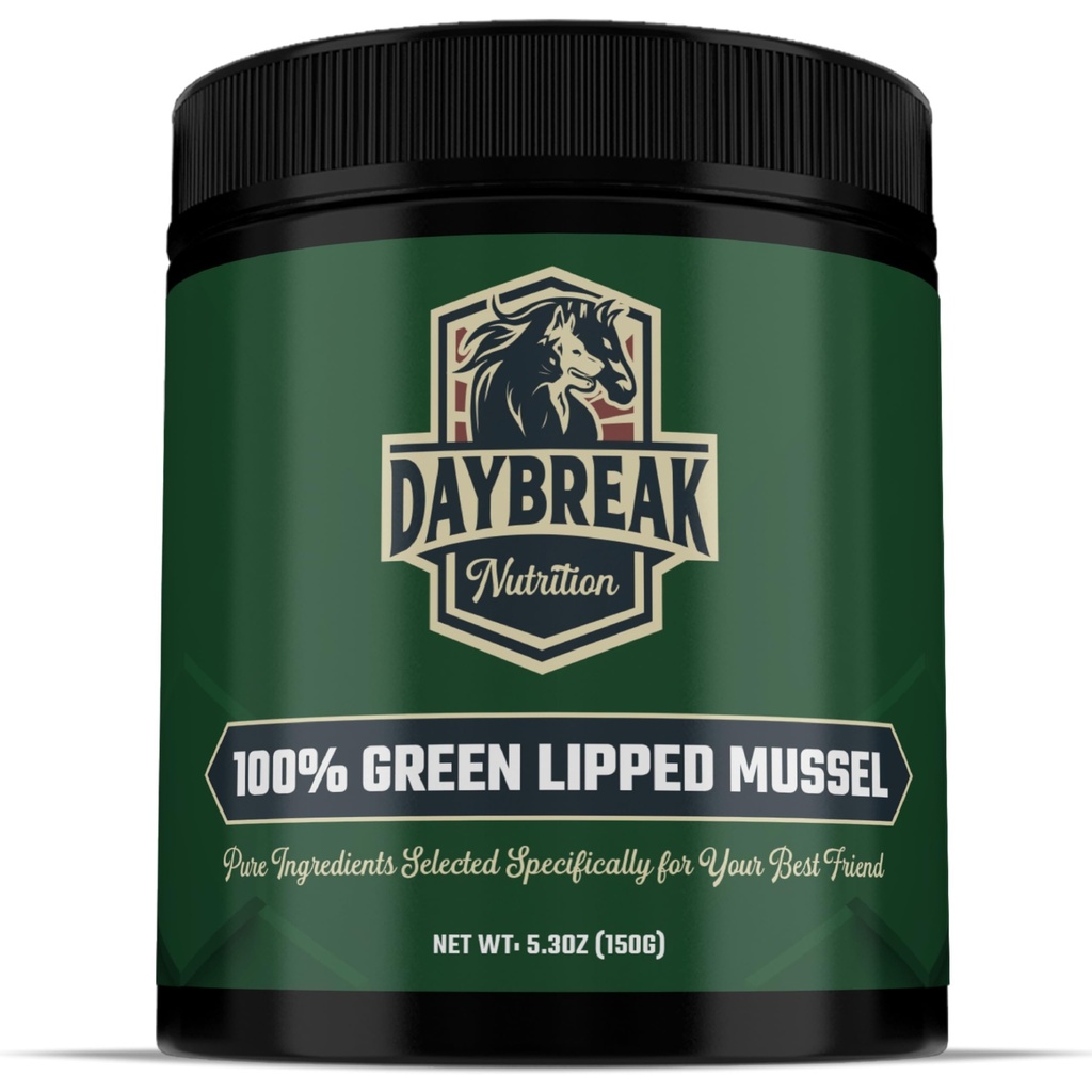 Pure Green Lipped Mussel Powder for Dogs and Cats - 100% New Zealand Green Lipped Mussels - Anti Inflammatory Supplement &amp; Vitamins to Help Your Pet Deal with Arthritis, Joint Pain Relief - 150 Grams