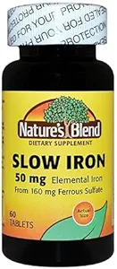 Hierro lento de la naturaleza 50 mg, 60 Tablas por botella (Pack de 2)