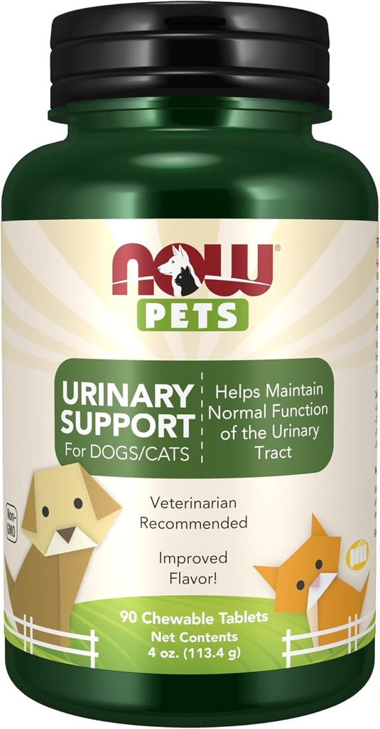 AHORA Foods Pet Health, Suplemento de soporte urinario, Formulado para perros gatos, NASC Certified, 90 Chewable Tablets