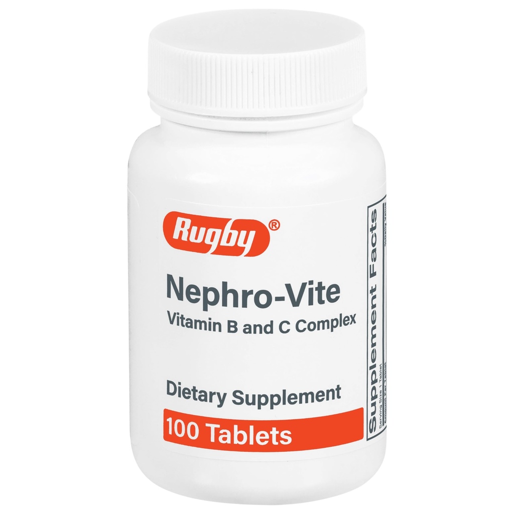Rugby Nephro-Vite Vitamina B y C Complex Tablets - Suplemento dietético - 100 Cuenta (1 Pack)