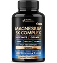 Suplemento de Magnesio - 5 en 1 Complejo TENIDO Glycinate ANTE Citrate TEN Malate TEN Taurate ANTE Oxide - Made in USA - Stress, Muscle & Heart Support - Vegan, Natural, Non-GMO - 180 Capsules, 2 Month Supply