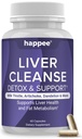 Happee Liver Cleanse Detox &amp; Reparación Suplemento con Leche Esteto Extracto - Flush Toxins &amp; Renew Health - Vegan, Made in USA, 60 cápsulas