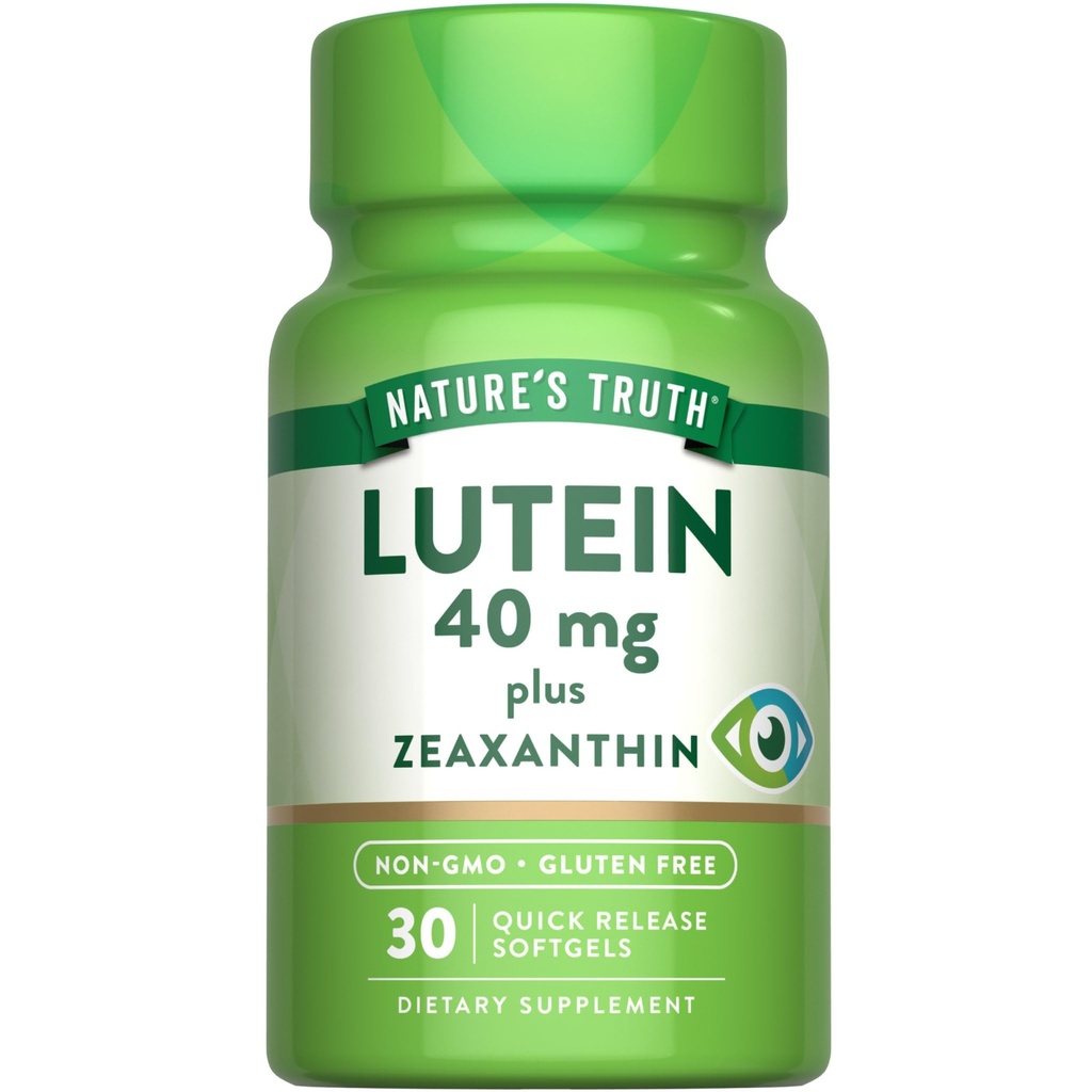 La verdad de la naturaleza Lutein y Zeaxanthin Suplemento Silencio 40mg Silencio 30 Softgels Silencio No Gluten Libre