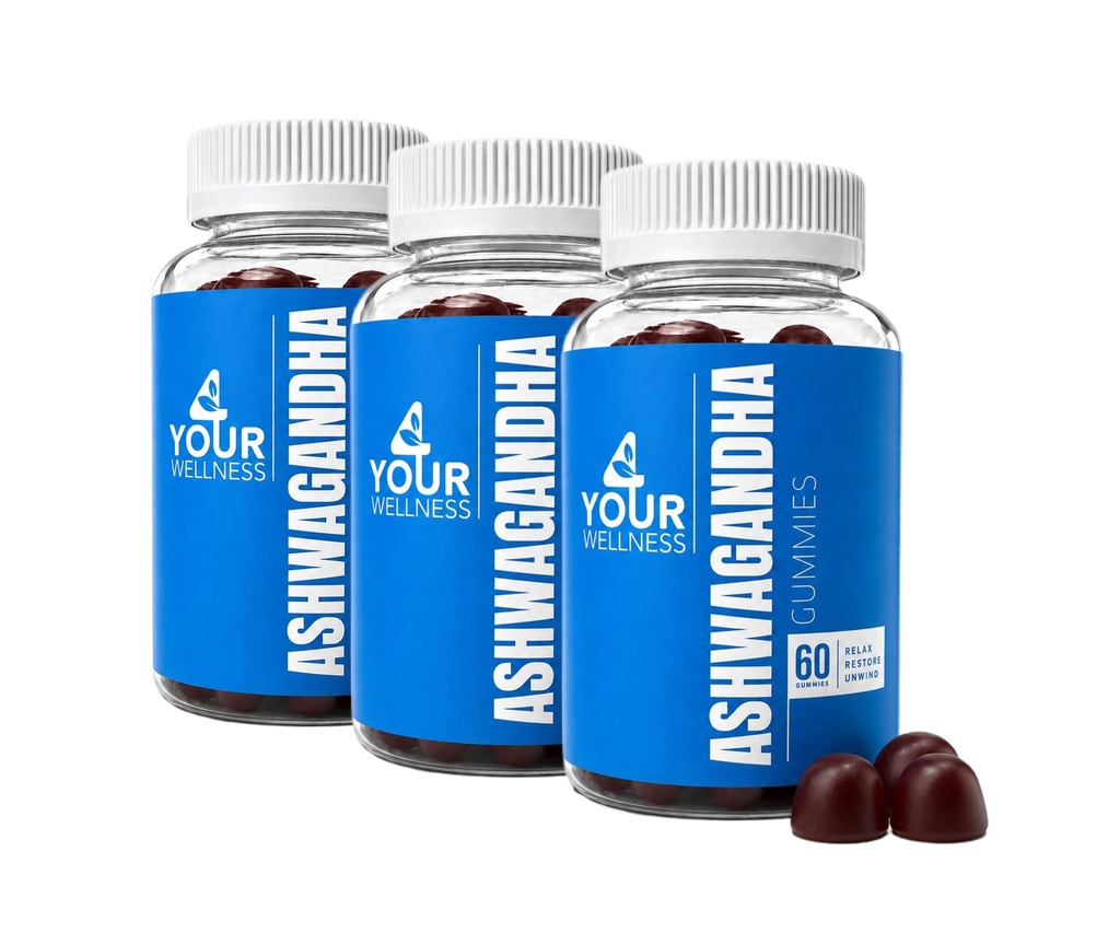 Ashwagandha Gummies Mixed Berry KSM-66, Lion's Mane, Vitamin-D, Non-GMO, Gluten-Free, Gelatin Free & Kosher (180 Conde (Pack of 3))