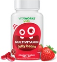 Niños Multivitaminas &amp; Minerales Jelly Beans - Tasty Natural Fruit Flavor - Vegetarian, GMO-Free, Nut Free - Suplemento dietético - Salud corporal completa para niños - 60 Jellies
