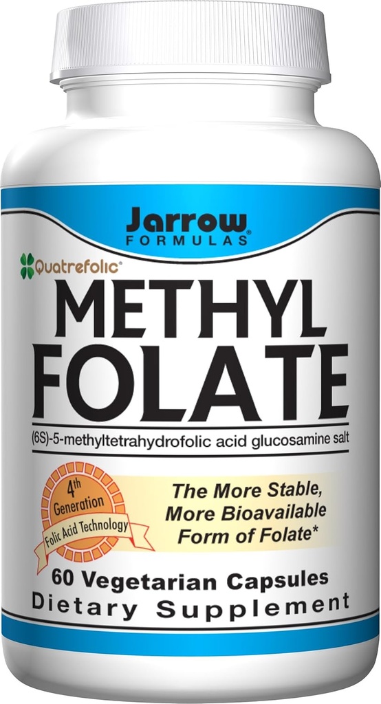 Jarrow Formulas Metil Folate 5-MTHF Suplemento Nutricional, 400 Mg, 60 Cuenta ( Multi-Pack)
