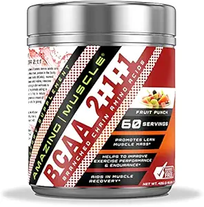 Increíble Musculo BCAA 2:1 Aminoácidos de Cadena Suplementario TENIDO 6000 Mg Por Serving TENIDO Fruit Punch Flavor ANTE 60 Servimientos