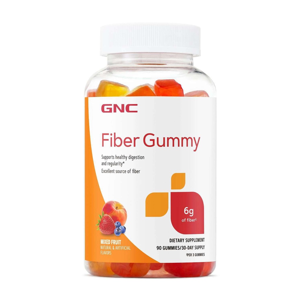 GNC Fiber 6g Gummy, soporta la digestión saludable " regularidad, fruta mixta, 90 cuenta