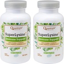 Quantum Health SuperLysine+ Advanced Formula Immune Support Suplemento Lysine 1500 mg, Vitamina C Echinacea Licorice Bee Propolis & Ajo sin olor - 180 Tabletas (Pack de 2)