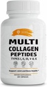 SIRUNES Multi Collagen Peptides Capsules - Non-GMO & Gluten Free Type I, II, III, V, X Hidrolyzed Collagen Suplementos con Vitamina C - Apoyos Saludable Pelo, Piel, uñas, " Juntas - 100 cápsulas