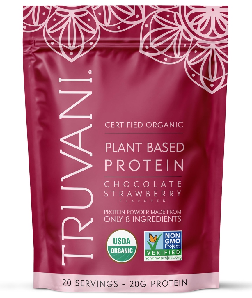Truvani Organic Plant Based Protein Powder | Chocolate Strawberry