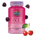 Jardín de la vida Código de vitaminas Gummy multivitamínico femenino con hierro: Folato, Biotina, D3 &amp; B12 para el cabello, pieles &amp; uñas + Probióticos para la salud inmunitaria " , no GMO, libre de gluten, 90 gomas de cereza