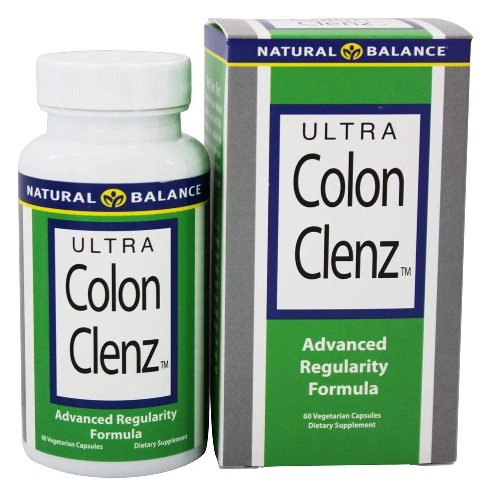 Natural Balance Ultra Colon Clenz ← Herbal Cleansing & Regularity Formula for Overnight Support ← 60 VegCaps, 60 Serv.