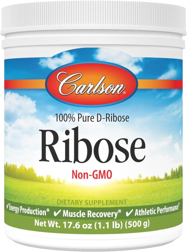 Carlson - Ribose, 100% puro D-Ribose, no GMO, producción de energía, recuperación muscular " rendimiento deportivo, 17,6 oz (500 g)