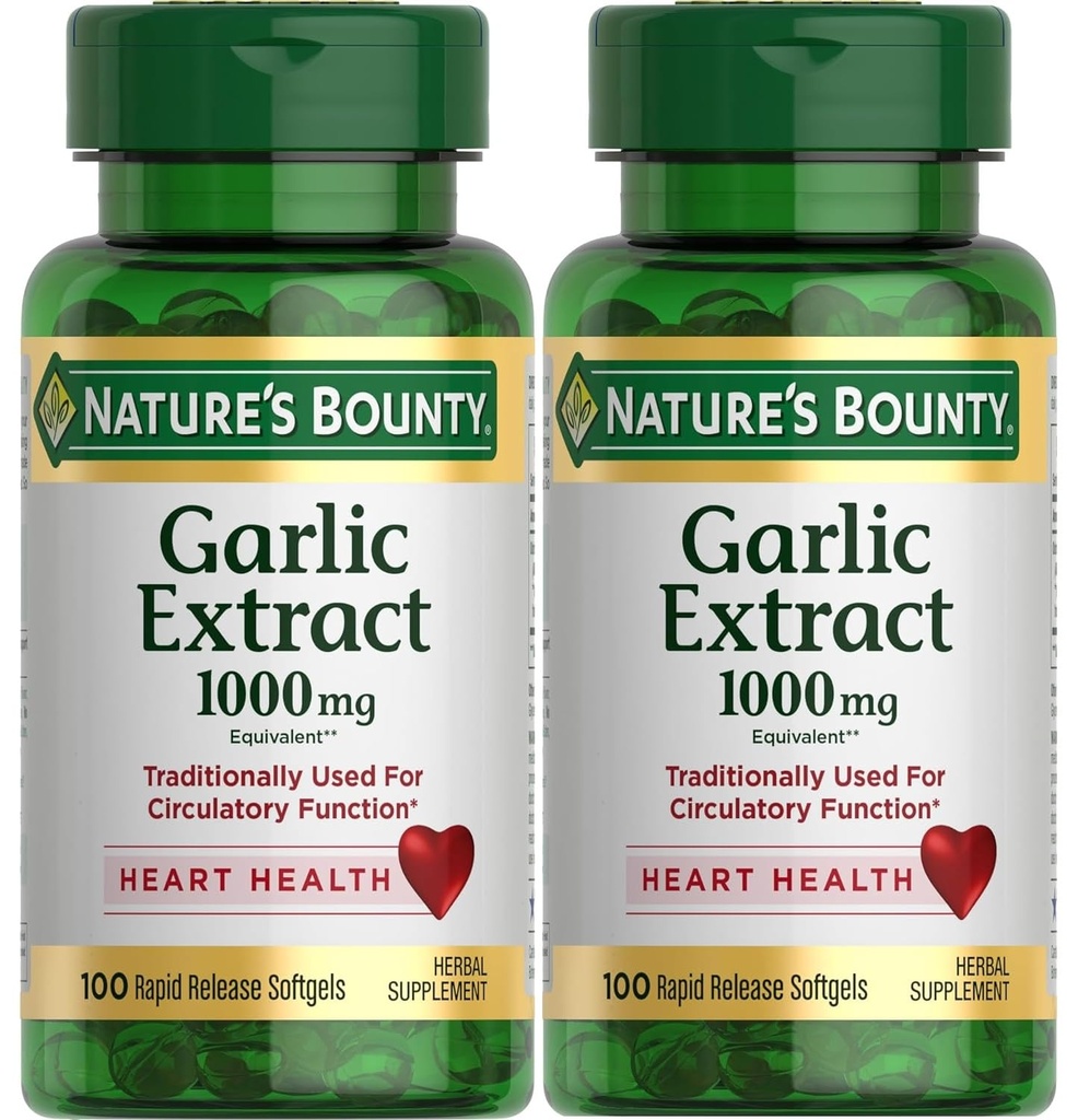 Extracto de ajo rebote de la naturaleza 1000 mg Softgels 100 ea (Pack of 2)