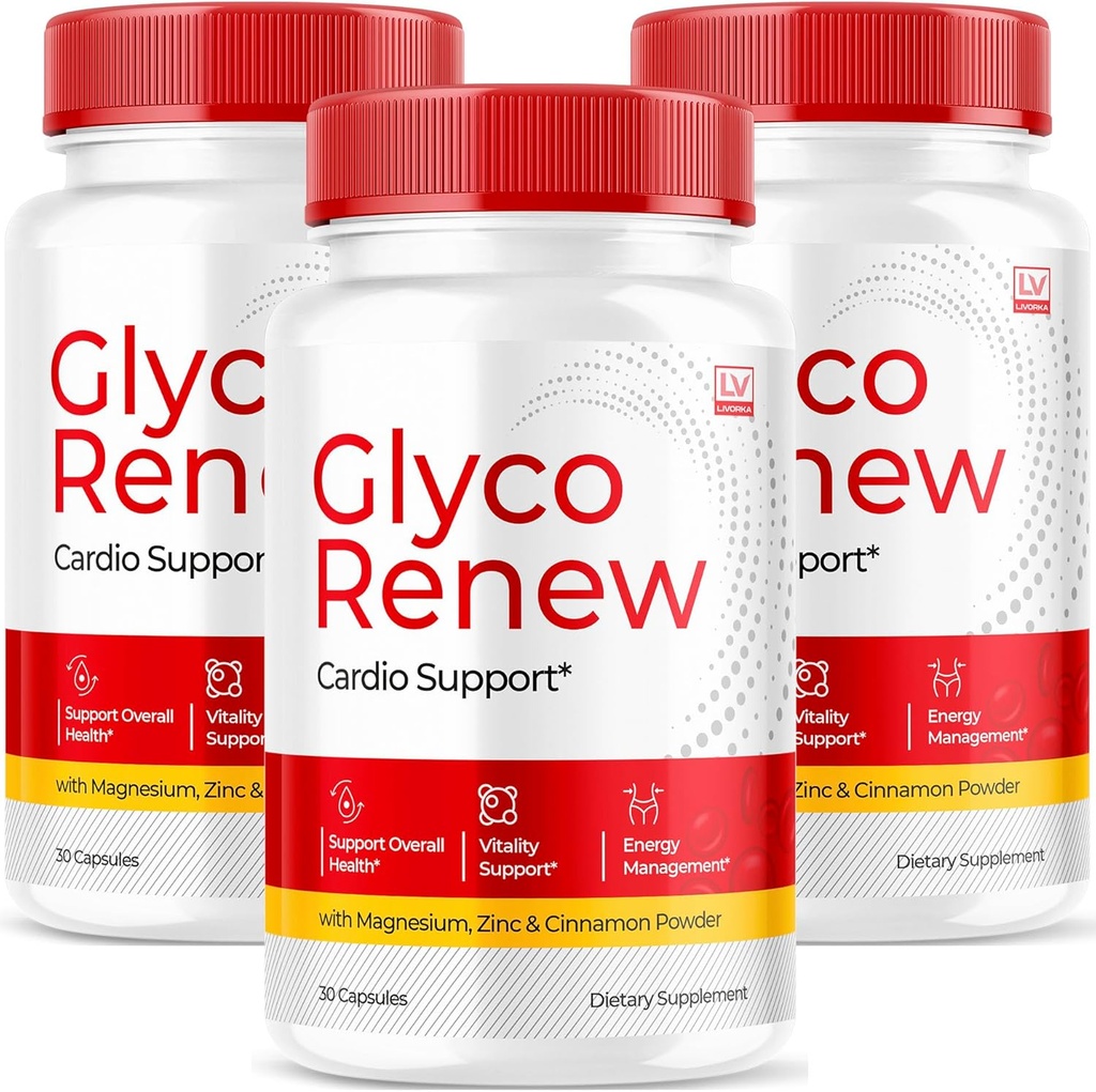 (3 Pack) Glyco Renew - Glyco Renew Blood Support, GlycoRenew Blood Support, Glyco Renew Blood Support Pills, Ripped Glyco Renew Blood Support, Glyco Renew Pills, Glyco Renew Supplement, 90 Capsules