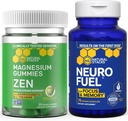 NATURAL STACKS Zen Magnesium Gummies + Neurofuel Nootropic Bundle - Asistencias Brain Health & Calmness* - 105 piezas