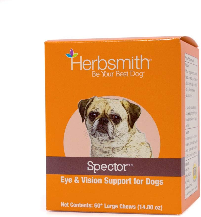 Herbsmith Spector - Eye & Vision Support for Dogs - Reparación de los ojos grises - Suplemento superior para perros - Antioxidante para perros - 60Ct Grande Chews