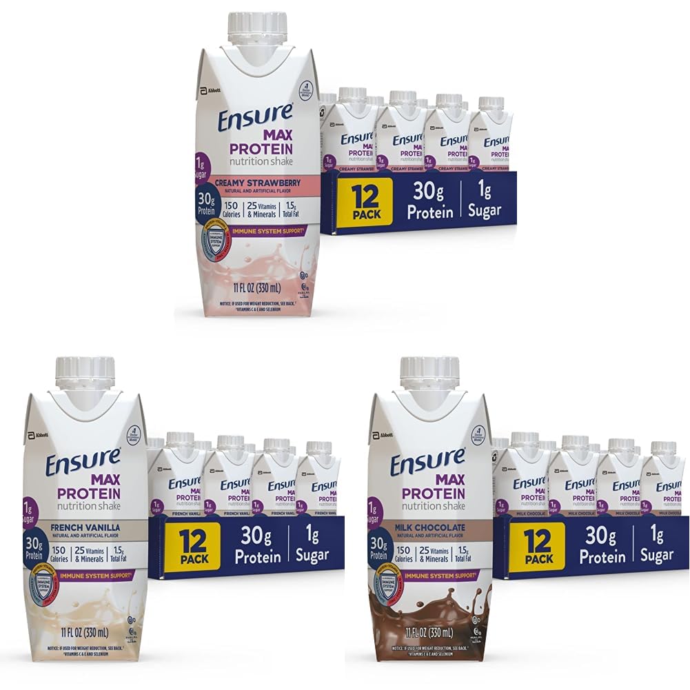 Garantizar Max Protein Nutrition Shake, 11 fl oz, 12 Conde &amp; Max Protein Nutrition Shake, 11 fl oz (Pack of 12) & Max Protein Nutrition Shake con 30g de Protein, 1g de Sugar, 11 Fl Oz (Pack of 12)