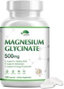 Suplemento de magnesio, Glycinate de magnesio, cápsulas de magnesio para sistema inmunológico, soporte energético, con vitamina B6 y citrato de magnesio, alta absorción, vegano, no GMO (120 cápsulas)