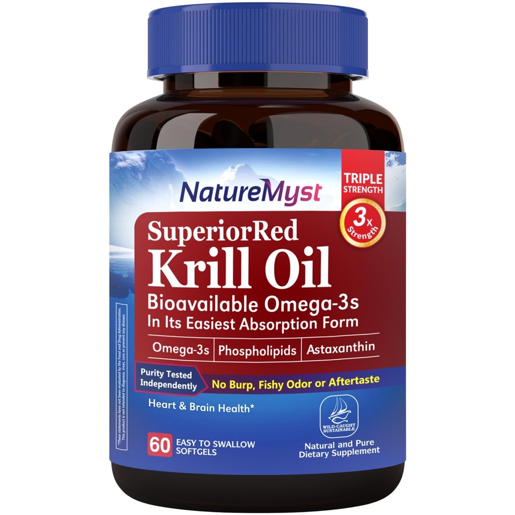 Krill Oil 1000 mg Softgels, Krill Oil Omega-3s, EPA, DHA, Astaxanthin & Phospholipids, 60 Conde (Pack of 1), Non-GMO, No Gluten, Made in The USA