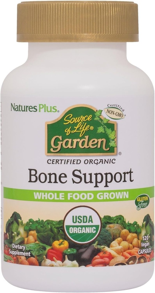 Naturalezas Plus Fuente de Vida Jardín Suplemento de Hueso Orgánico con AlgaeCal - 1000 mg - Calcio, Magnesio - 120 cápsulas Vegan (30 servidos)