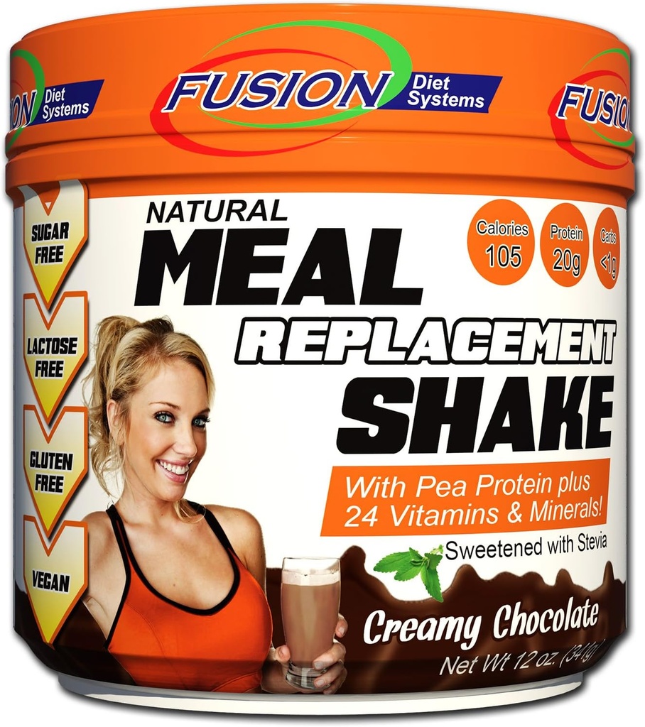Fusion Plant Based Vegan Meal Replacement Protein Powder – Creamy Chocolate Flavor, Best Pure Raw Full Sports Performance Shake, Gluten-Free, Sugar-Free, 10 Servings, por Fusion Diet Systems