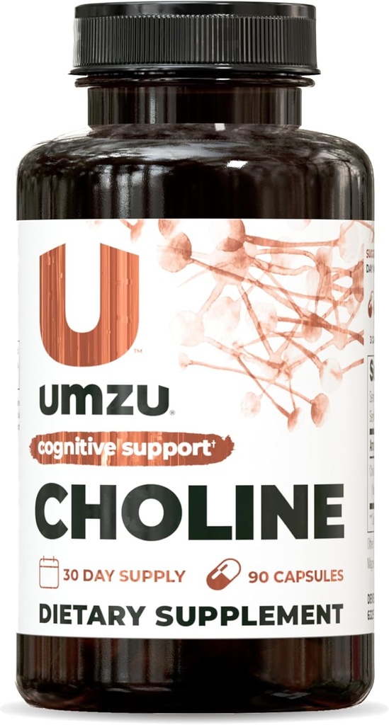 UMZU Choline Supplement for Cognitive and Hormonal Support ¦ Acetylcholine Booster ayuda a Brain Focus, Memory & Metabolism  promueve Liver Health & Estrogen Balance (30 Day Supply tención 90 cápsulas)