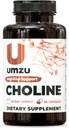 UMZU Choline Supplement for Cognitive and Hormonal Support ¦ Acetylcholine Booster ayuda a Brain Focus, Memory & Metabolism  promueve Liver Health & Estrogen Balance (30 Day Supply tención 90 cápsulas)