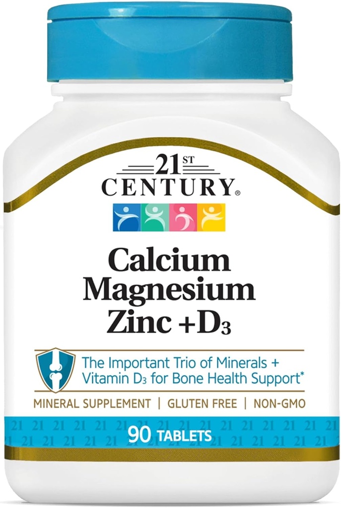 Siglo 21 Cal Mag Zinc +D Tablets, 90 Cuenta (Pack of 2)