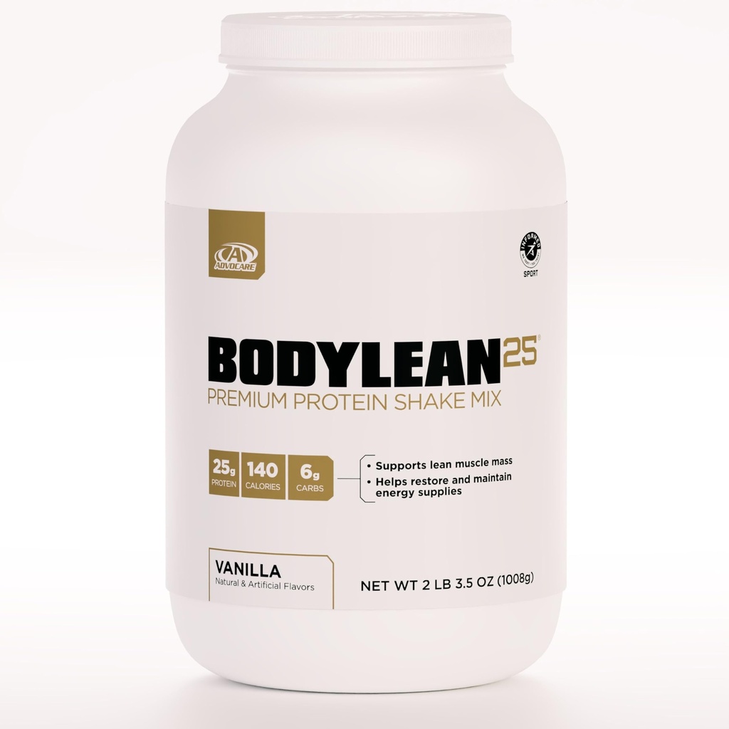 AdvoCare BodyLean25 - Protein Powder with Whey Protein Isolate - Supports Muscle Building &amp; A Lean Body - Ofertas Energy Support* - Vanilla, 4.5 oz