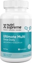 Nutri Supreme Ultimate Multivitamin for Hombre and Women, with Over 20 Vitamins and Minerals, Daily Nutritional Supplement for Immune Support, Kosher, Vegetarian 90 Day Supply