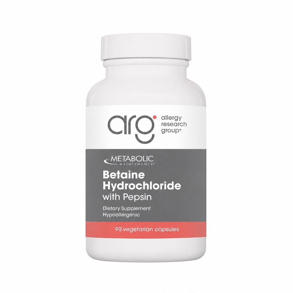 Mantenimiento metabólico Betaine HCL + Enzima Digestiva Pepsin - Digestión Proteína + Suplemento de Apoyo Gut Health (100 cápsulas)
