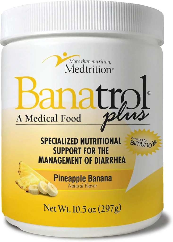 [BRSWYFA5BF7Q2E3O] Medtrition Banatrol Natural Anti-Diarrección con Prebióticos, Alivio para el SII y la Diarrea Recurrida, Alimentación Clínica, No Constipada, 28 Servimientos (Pineapple)