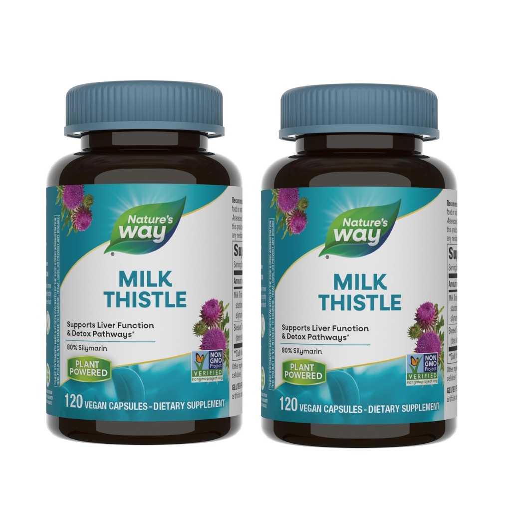 Cardo de leche de la naturaleza, soporta la función del hígado y las vías de desintoxicación*, 175 mg Extracto de semillas de leche Estándarizado al 80% Silymarin por ser, 120 cápsulas (paquete mayo Vary) - 2 Pack