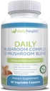 10 Mushroom Blend Complex 60 capsules Cordyceps, Reishi, Shiitake, Lions Mane, Maitake, Turquía Tail, Chaga, Agaricus, White Button, Black Fungus, Vegan Friendly (1 Month Supply)